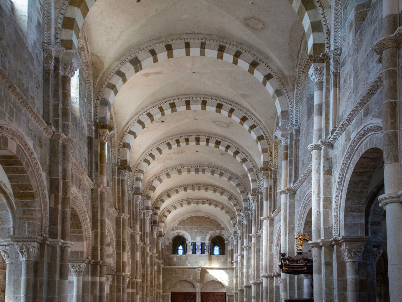 The interior of the Montserrat basilica, home to the Black Madonna